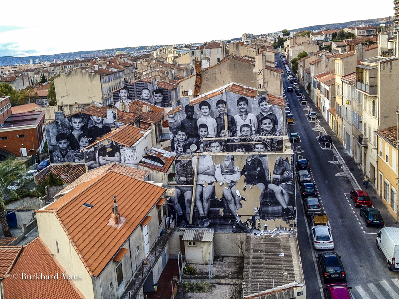 JR, "Belle de Mai Unframed" (détail), Boulevard Leccia, Marseille