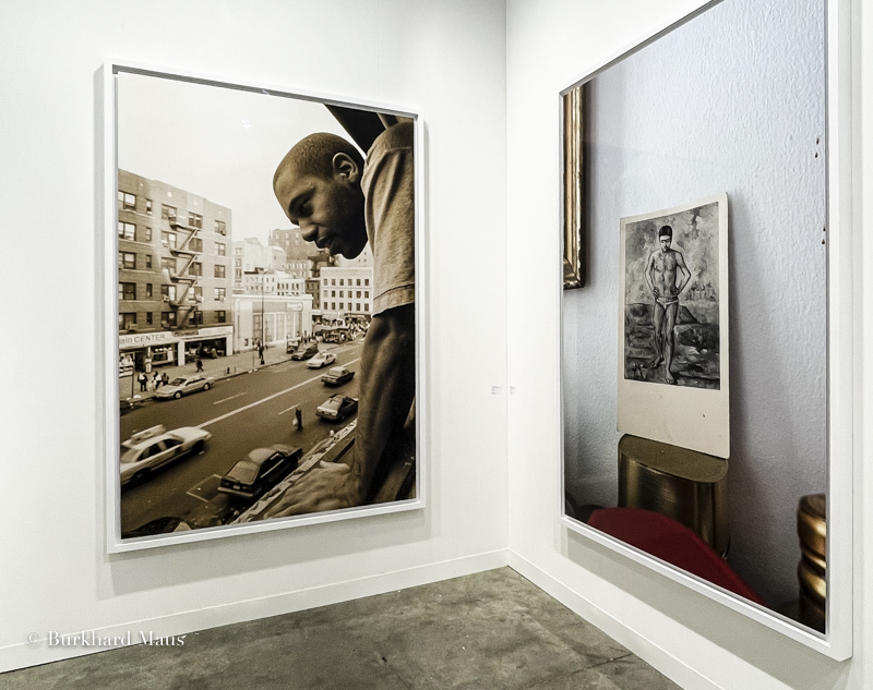 Wolfgang Tillmans, "Carl Craig, 14th Street" (ga.), "Cezanne Bather Postcard Keithstrasse" (dr), Galerie Buchholz, Paris+ par Art Basel, Paris