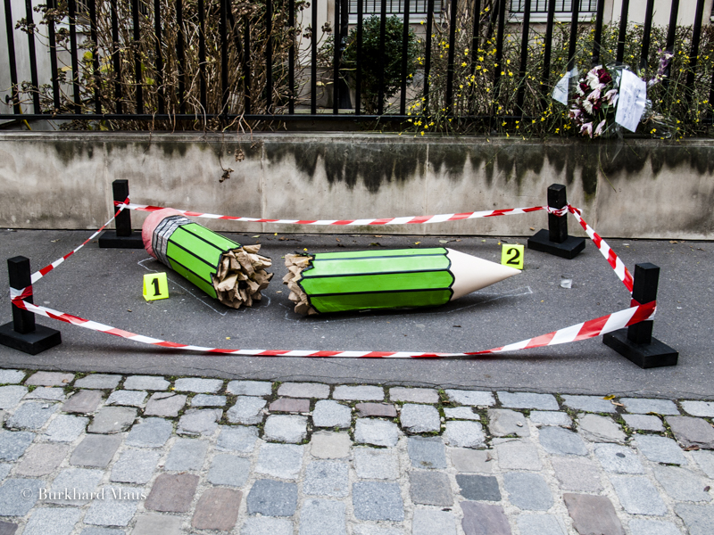 Pour Charlie Hebdo, Passage Sainte-Anne Pepincourt, Paris